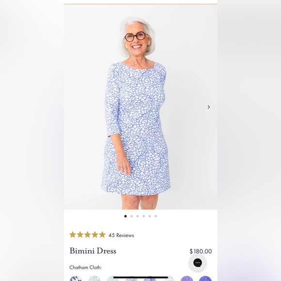 MAHI GOLD Bimini Dress in Chatham Cloth: Ruth's Hydrangea in Chatham Size M EUC - Picture 6 of 16